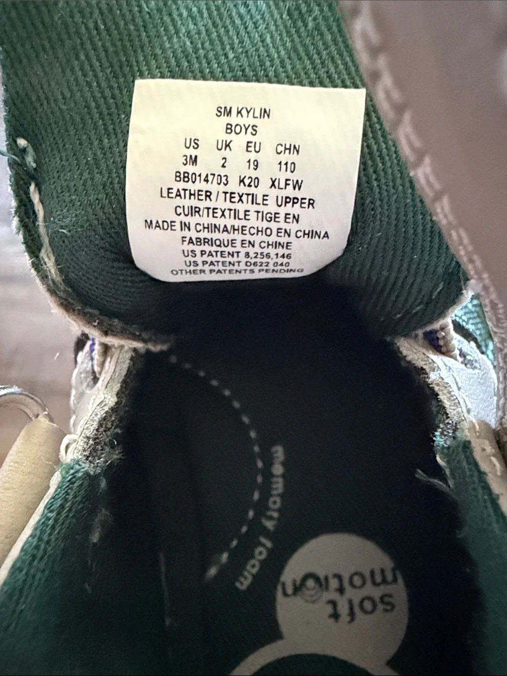 Stride Rite White & Green Easy-Closure Baby Sneakers